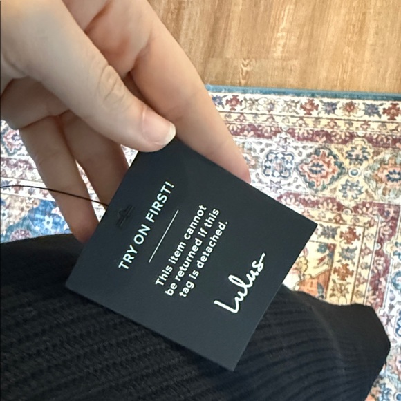 Lulus Black Long-Sleeve Midi Dress with Side Slit - Picture 4 of 5